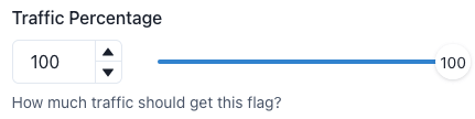 screenshot of Configuring a flag traffic percentage in the RocketFlag console