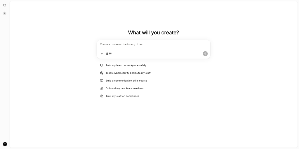 Coursebox new AI course generation flow section interface
